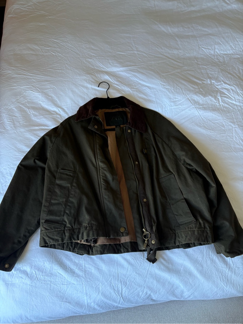 brown zara fall utility jacket